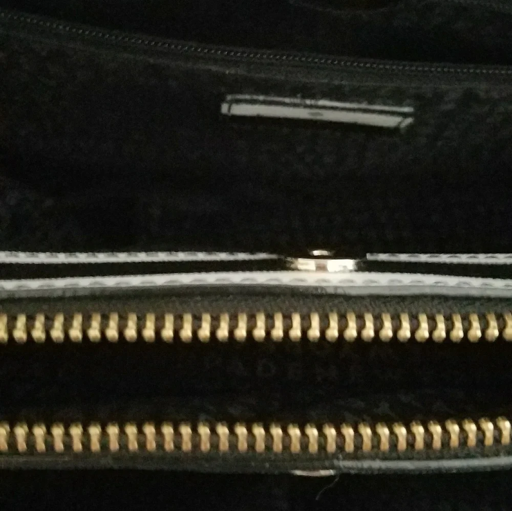kate spade Navy, White & Light Pink Striped Satchel